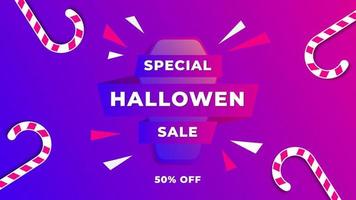 modelo de vetor de design de banner de promoção de vendas de halloween