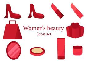 coleção de ilustrações com o tema equipamentos de beleza feminina vetor