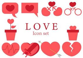 coleção de ilustrações de coração com o tema do amor 2 vetor