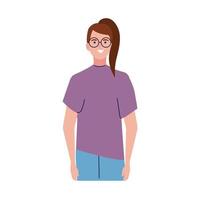 avatar de mulher com óculos vetor