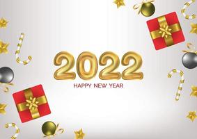 balões de ano novo texto obra de arte de 2022 vetor