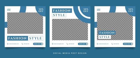 conjunto de panfleto de moda simples ou banner de mídia social vetor