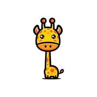 desenho de vetor de personagem girafa fofa