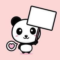 O panda fofo voando com o mascote dos desenhos animados do balão do coração  5055541 Vetor no Vecteezy