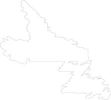 Terra Nova e labrador Canadá esboço mapa vetor
