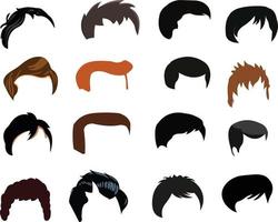 conjunto de expressões de arte vetorial de estilo de cabelo vetor