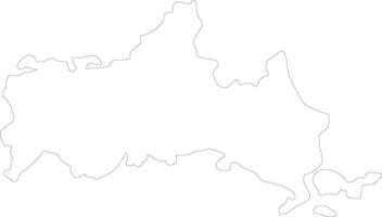 Yamaguchi Japão esboço mapa vetor