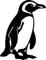 pinguim africano Preto silhueta vetor