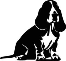 bassethound Preto silhueta vetor