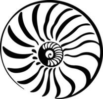 nautilus Preto silhueta vetor