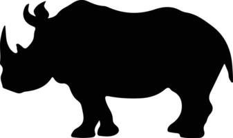 rinoceronte Preto silhueta vetor