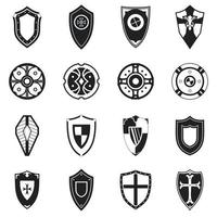 escudos definir ícones vetor