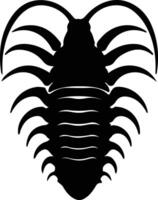 trilobita Preto silhueta vetor