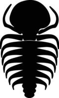 trilobita Preto silhueta vetor