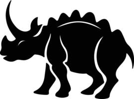 triceratops Preto silhueta vetor