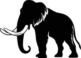 lanoso mamute Preto silhueta vetor
