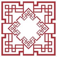 arte decorativa do quadro da fronteira chinesa tradicional. moldura de ornamento oriental vintage isolada. vetor