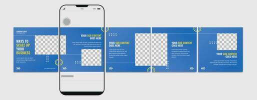 moderno carrossel postar modelo, editável social meios de comunicação história disposição, microblog postar modelo. vetor