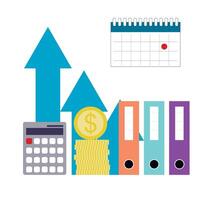 crescimento lucro e encontro do calcular e auditoria. indexação salário, e aumentar folha de pagamento, análise finança auditoria, contabilidade salário despesas e imposto. vetor ilustração