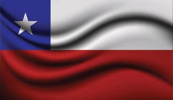 desenho realista de bandeira de ondulação do Chile vetor