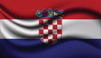 desenho realista de bandeira de ondulação da croácia vetor