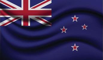 desenho realista de bandeira de ondulação nova zelândia vetor