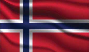 bandeira moderna realista de noruega vetor