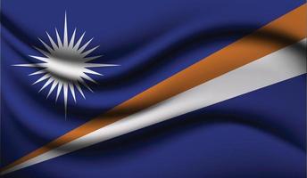 desenho de bandeira de ondulação realista de Marshall Islands vetor