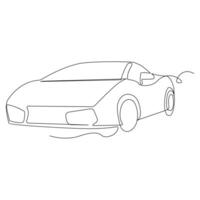 carro solteiro contínuo linha arte desenhando elegante raça carro vetor arte ilustração Projeto
