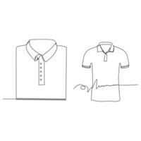 t camisa roupas contínuo solteiro linha esboço vetor arte desenhando e simples 1 linha camisa minimalista Projeto