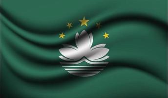 desenho realista de bandeira de ondulação macau vetor