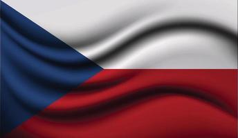 desenho realista de bandeira de ondulação da república checa vetor