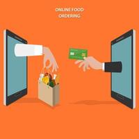 conceito de vetor plana de pedidos de comida online.