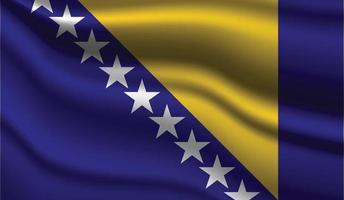 desenho de bandeira moderna realista da Bósnia e Herzegovina vetor