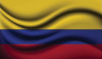 desenho realista de bandeira de ondulação colômbia vetor