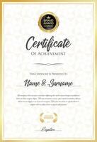 certificado com dourado foca e colorida Projeto fronteira vetor