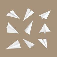 aviões de papel aviões de origami 3d voando papel viajar símbolos conjunto origami avião transporte coleção de ilustração de aeronaves de papel vetor
