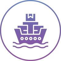 ícone de vetor de barco de transporte mundial