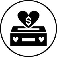 ícone de vetor de caixa de caridade