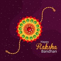 banner raksha bandhan feliz com pulseira vetor