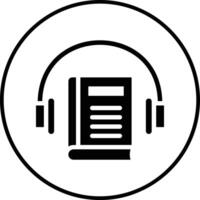 ícone de vetor de livro de áudio