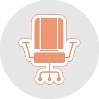 cadeira glifo multicolorido adesivo ícone vetor