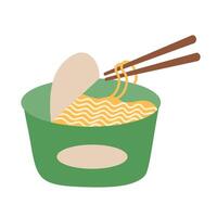 uma copo do instante ramen macarrão ilustração vetor