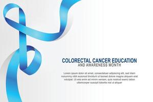 colorretal Câncer Educação e consciência mês fundo. vetor