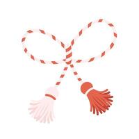 martisor talismã. tradicional acessório para feriado do cedo Primavera dentro romênia e moldávia. vetor