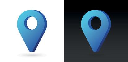 3d realista azul cor localização mapa PIN GPS ponteiro marcadores vetor ilustração para destino.