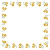 vetor mão desenhado floral quadro, Armação em branco fundo