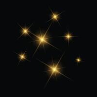 vetor realista espumante estrela, abstrato dourado luzes