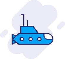 submarino linha preenchidas Backgroud ícone vetor