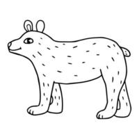 cartoon doodle urso isolado no fundo branco. animal bonito da floresta. vetor